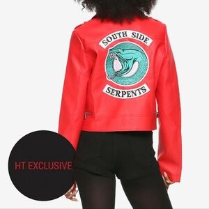 NWOT Hot Topic Riverdale Cheryl Southside Serpents Faux Leather Red Girls Jacket